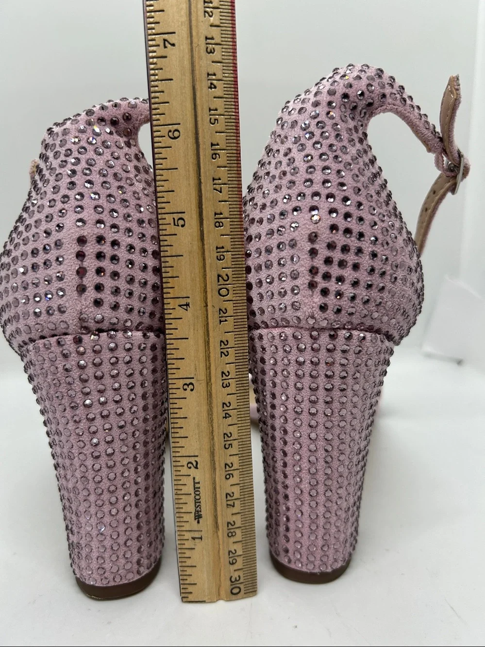 Madden Girl Bella HS Lavender-Pink Rhinestone Round Toe High Heel Shoes Size 10M